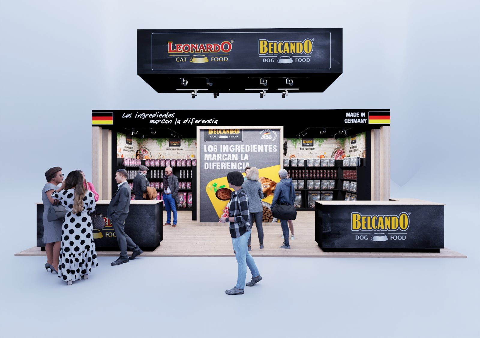 Stand comercial Belcando y Leonardo diseñado por Vanturia